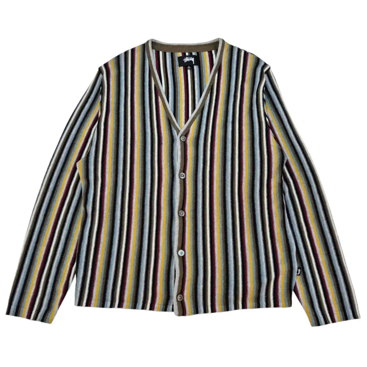 L) stussy Stussy Striped Patterned Cardigan