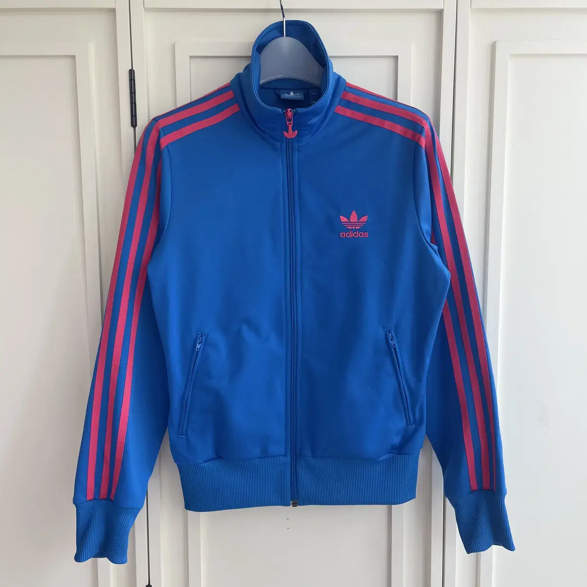 [L]Adidas Firebird Women's Pink-Bloo Jersey Zip-Up CH6074