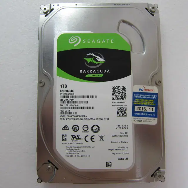 Seagate 하드디스크 BarraCuda 7200/64M 1TB