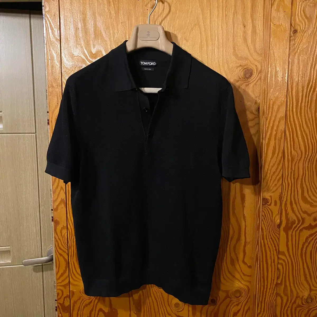 Tom Ford vahn sleeve knit polo shirt sell.