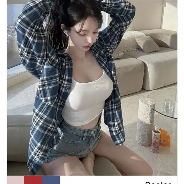 카인다미 체크 남방 셔츠