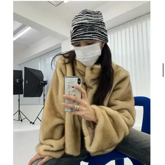 페인티드우드 perfect fur jacket 퍼자켓 베이지