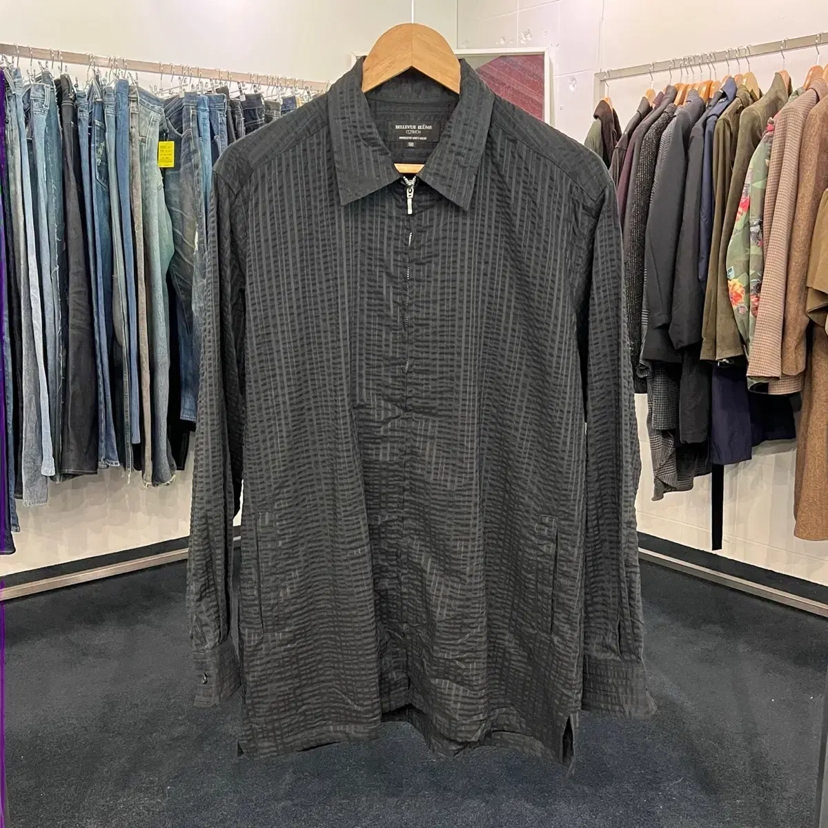 [50] BELLEVUE Seersucker Zipper Shirt