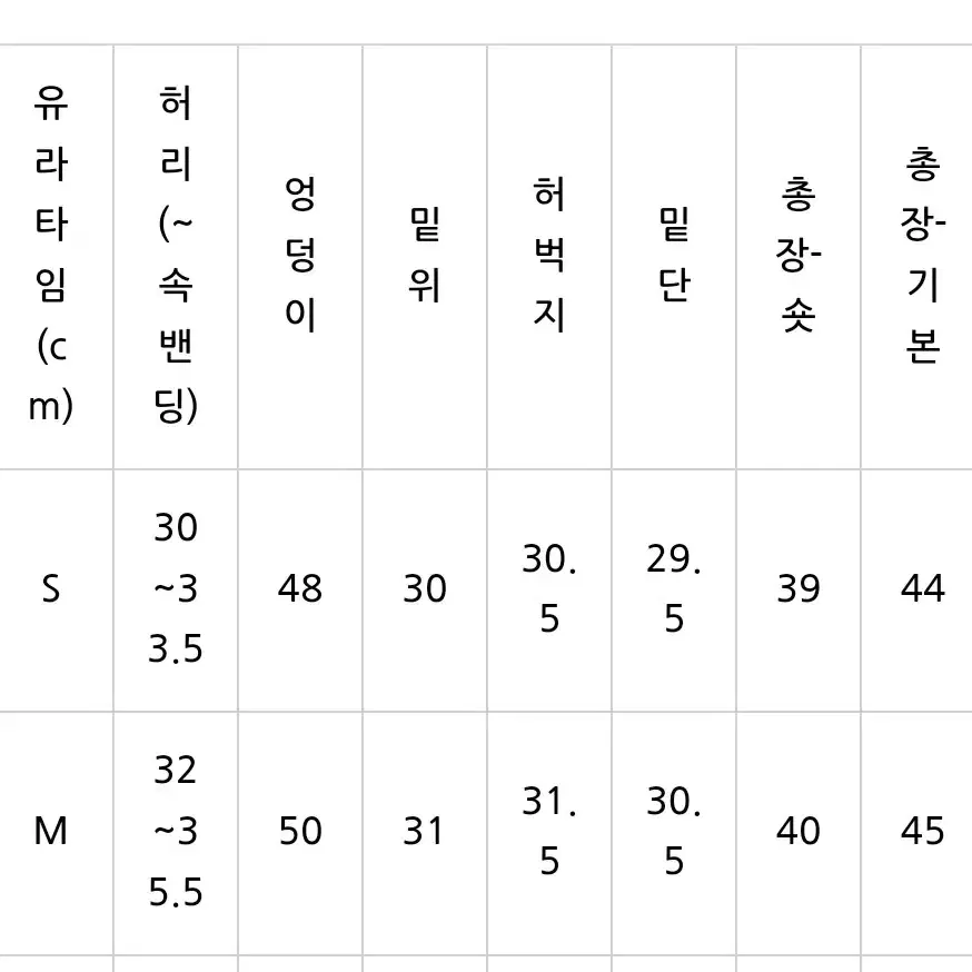 새상품 유라타임 쿨썸머 히든밴딩 A라인 청반바지 중청 M 바지 데님