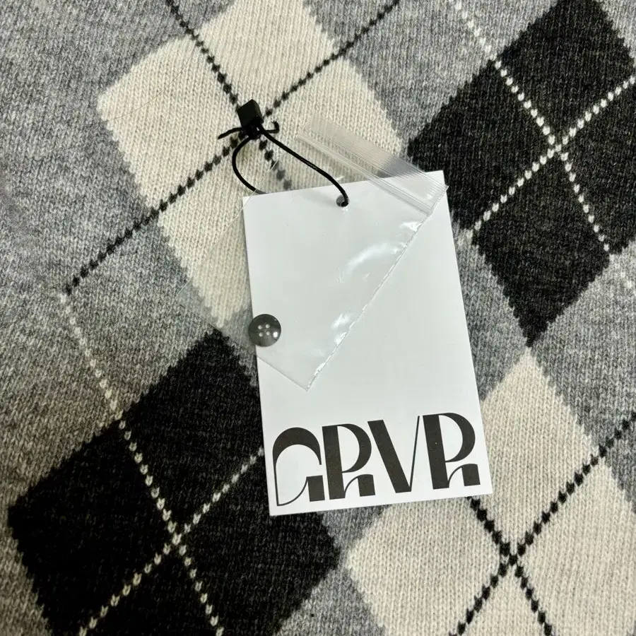 그로브GROVE_ARGYLE COLLAR KNIT_그레이색