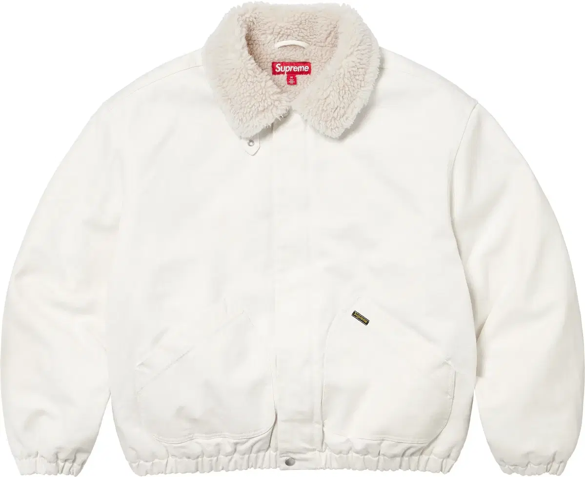 Genuine XL Supreme Pouch Shirred Lined Bomber Jacket White 24FW Supreme Jacket