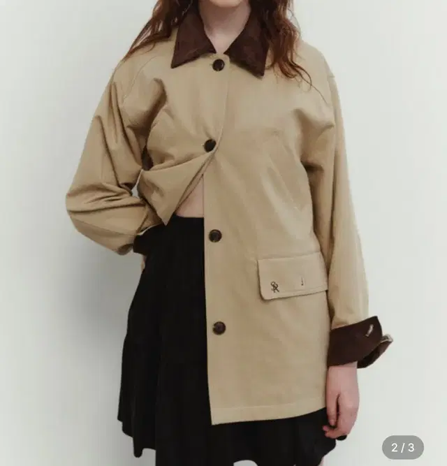 쏘이르 CORDUROY COLLAR JACKET - BEIGE