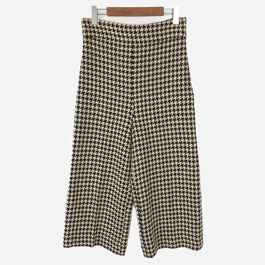 Zara Houndstooth Women's Wide-leg Trousers M