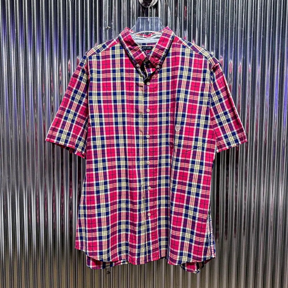 Chaps Ralph Lauren Check Short-Sleeved Shirt (Domestic XL) CD726