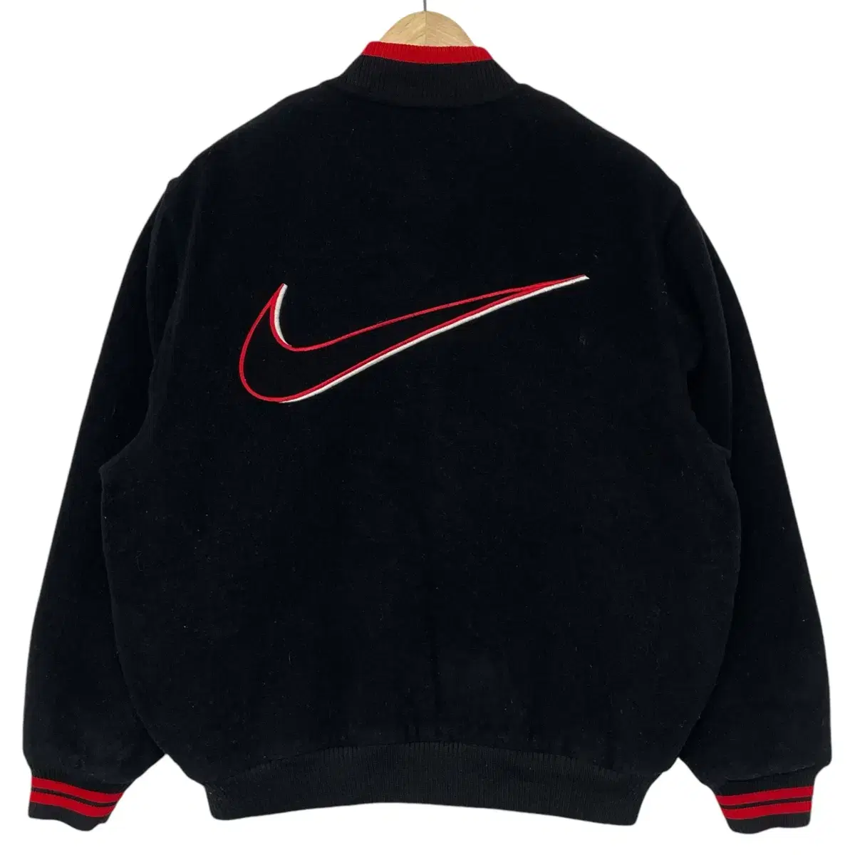 나이키 Nike 90s 올드스쿨 빅 스우시 울 바시티 자켓 블랙