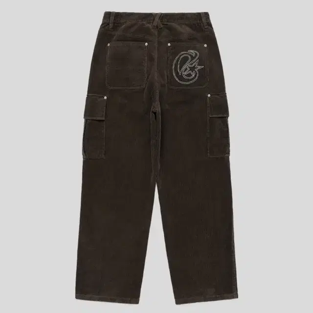 카비시 CORDUROY WASHED CARGO PANTS BROWN