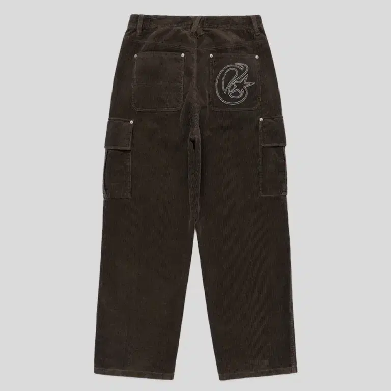 카비시 CORDUROY WASHED CARGO PANTS BROWN