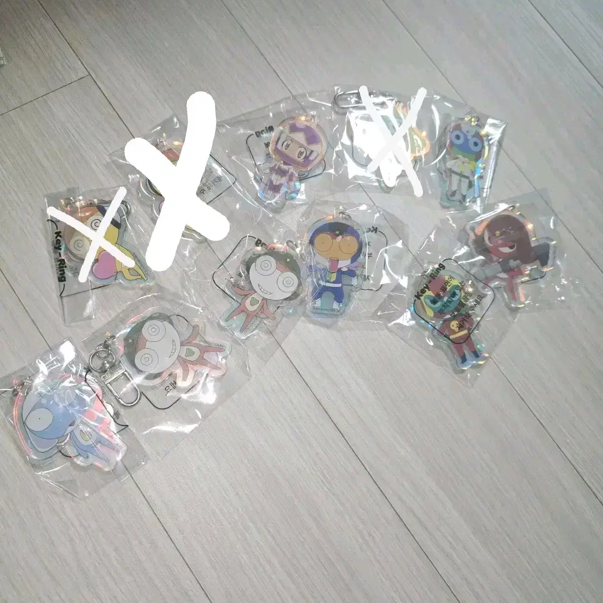 Keroro acrylic keyring (Moa/Kiroro/Kururu/Tamama, etc.)