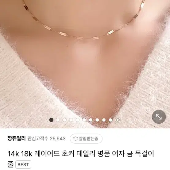 14k 초커형 금목걸이 (핑크골드)