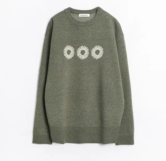 999휴머니티 LOGO CREWNECK KNIT MOSSY GREEN 2