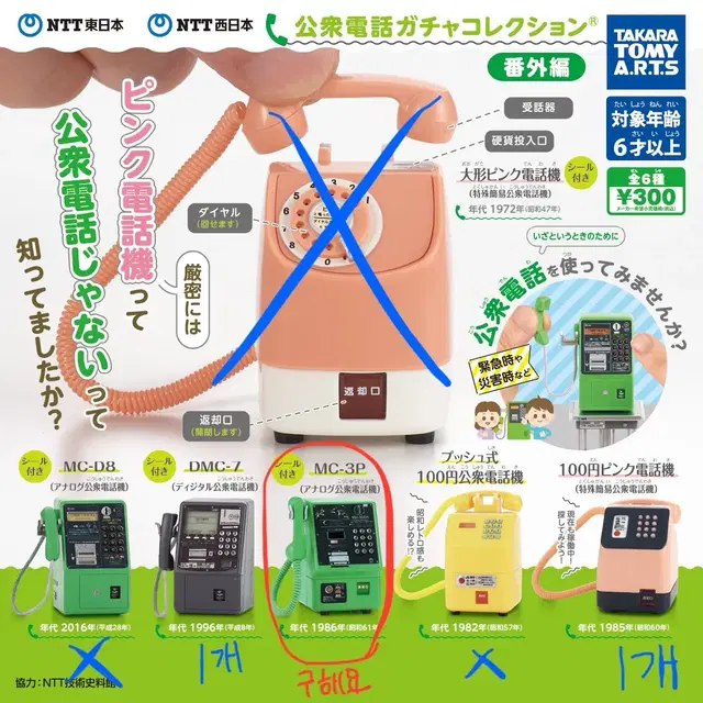 NTT 일본 공중전화 가챠 캡슐가챠 장난감 피규어