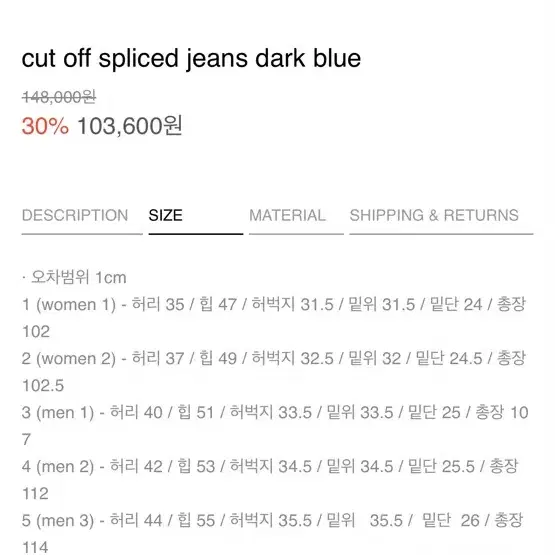 라벨아카이브 청바지 cut off spliced jeans dark bl