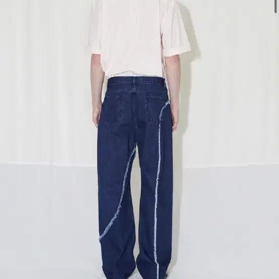 라벨아카이브 청바지 cut off spliced jeans dark bl