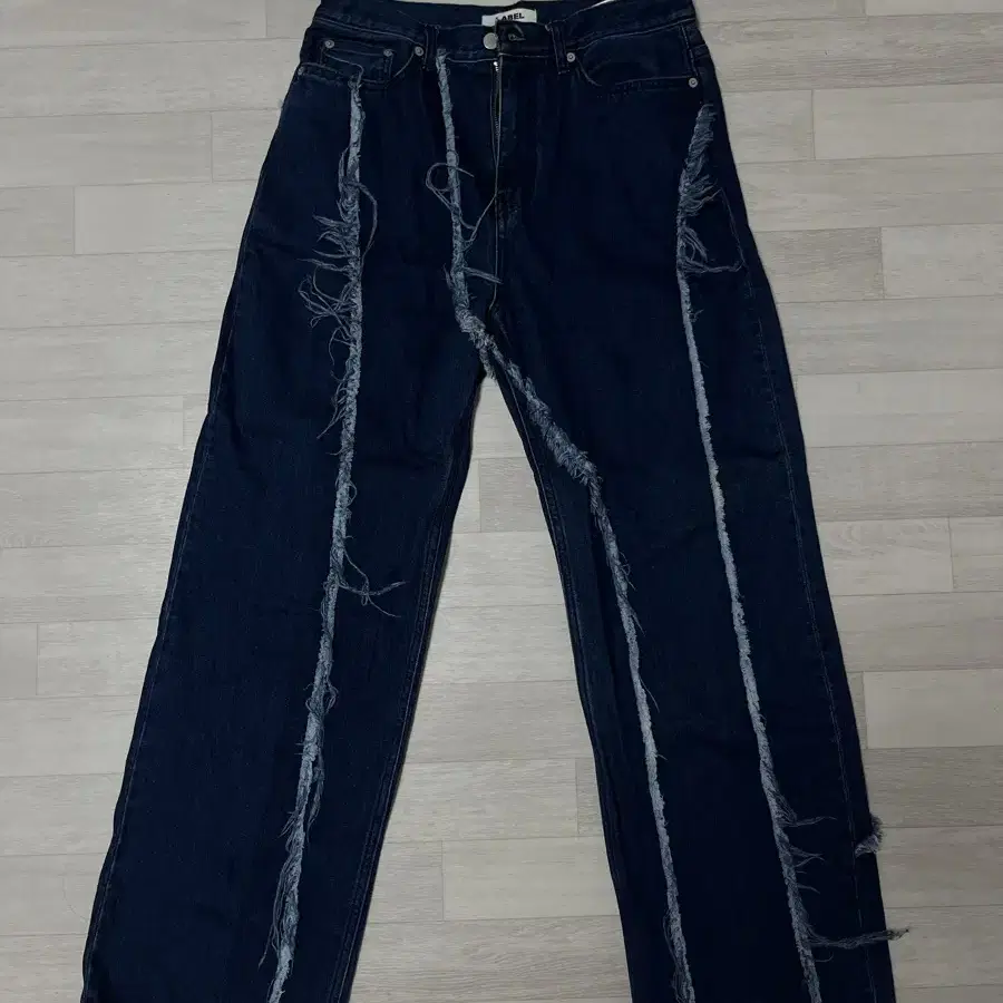 라벨아카이브 청바지 cut off spliced jeans dark bl