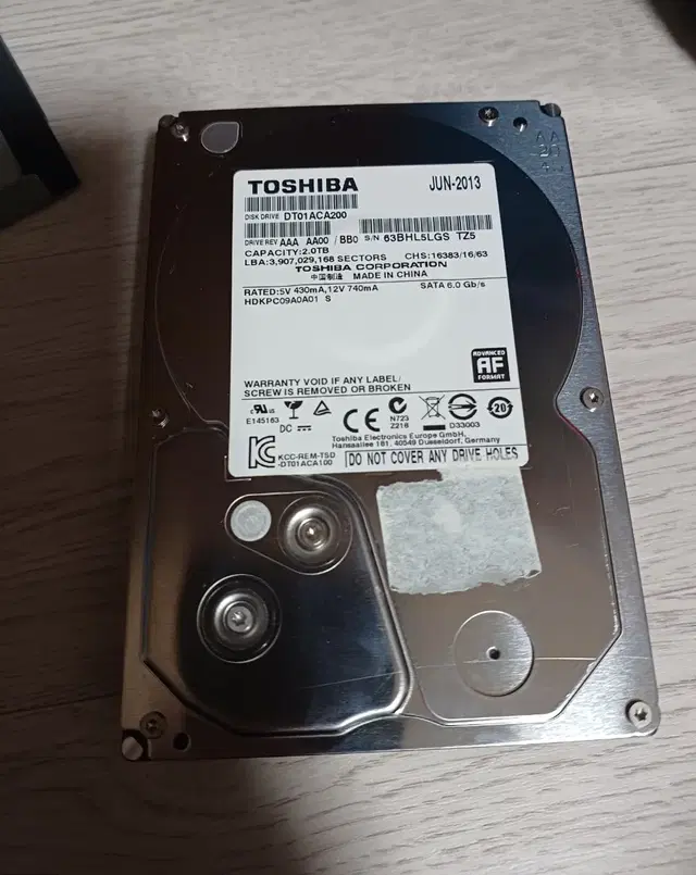 도시바 하드 toshiba hdd 2tb 사용시간 적음