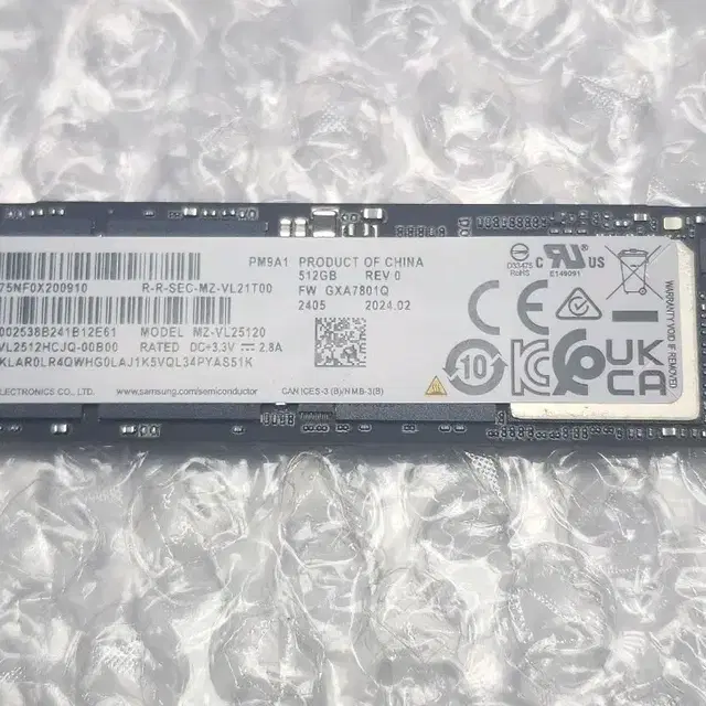 삼성 ssd pm9a1 512gb 벌크 미사용