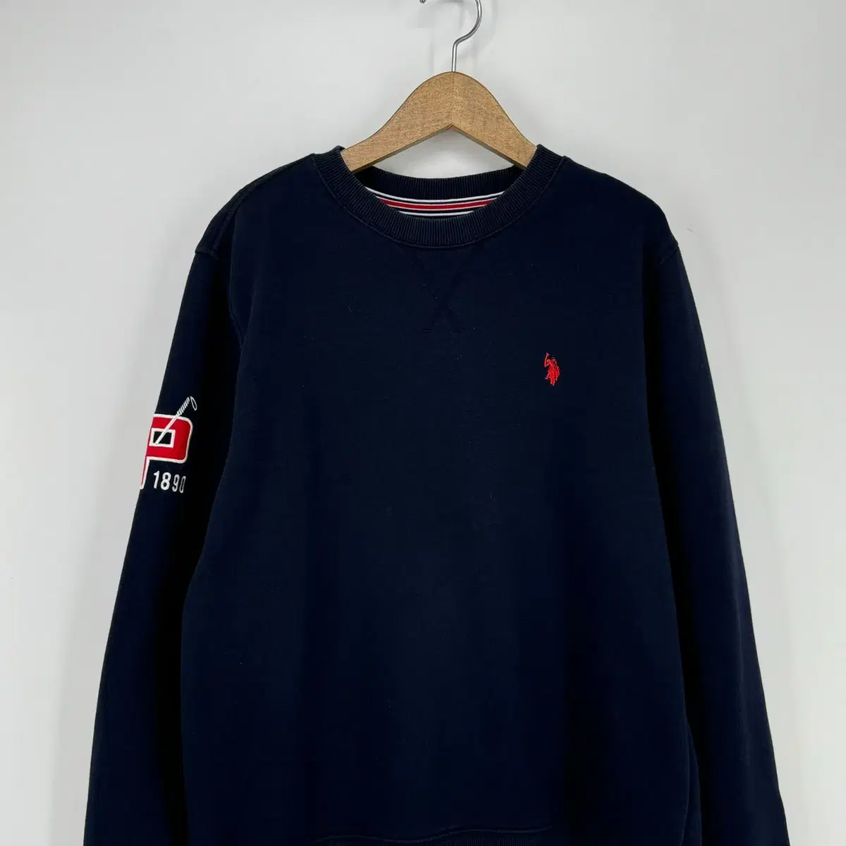 USPA 폴로 로고 맨투맨 티셔츠 (L size / NAVY)