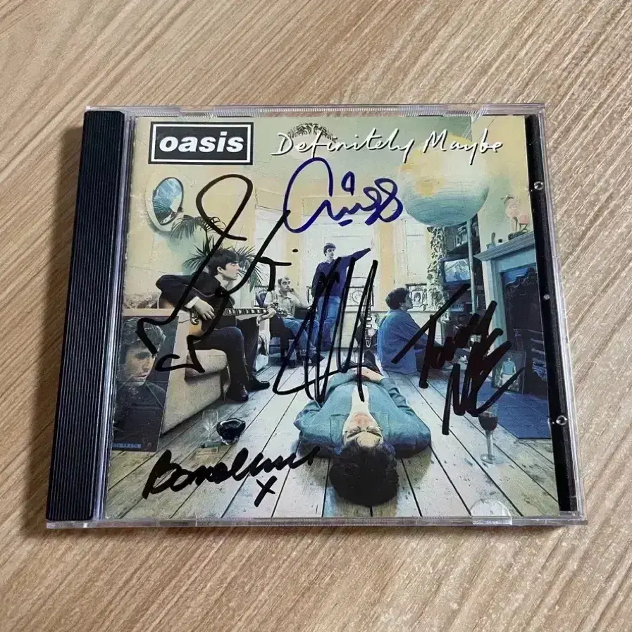 오아시스 Definitely Maybe 94년 풀밴드 친필싸인 CD