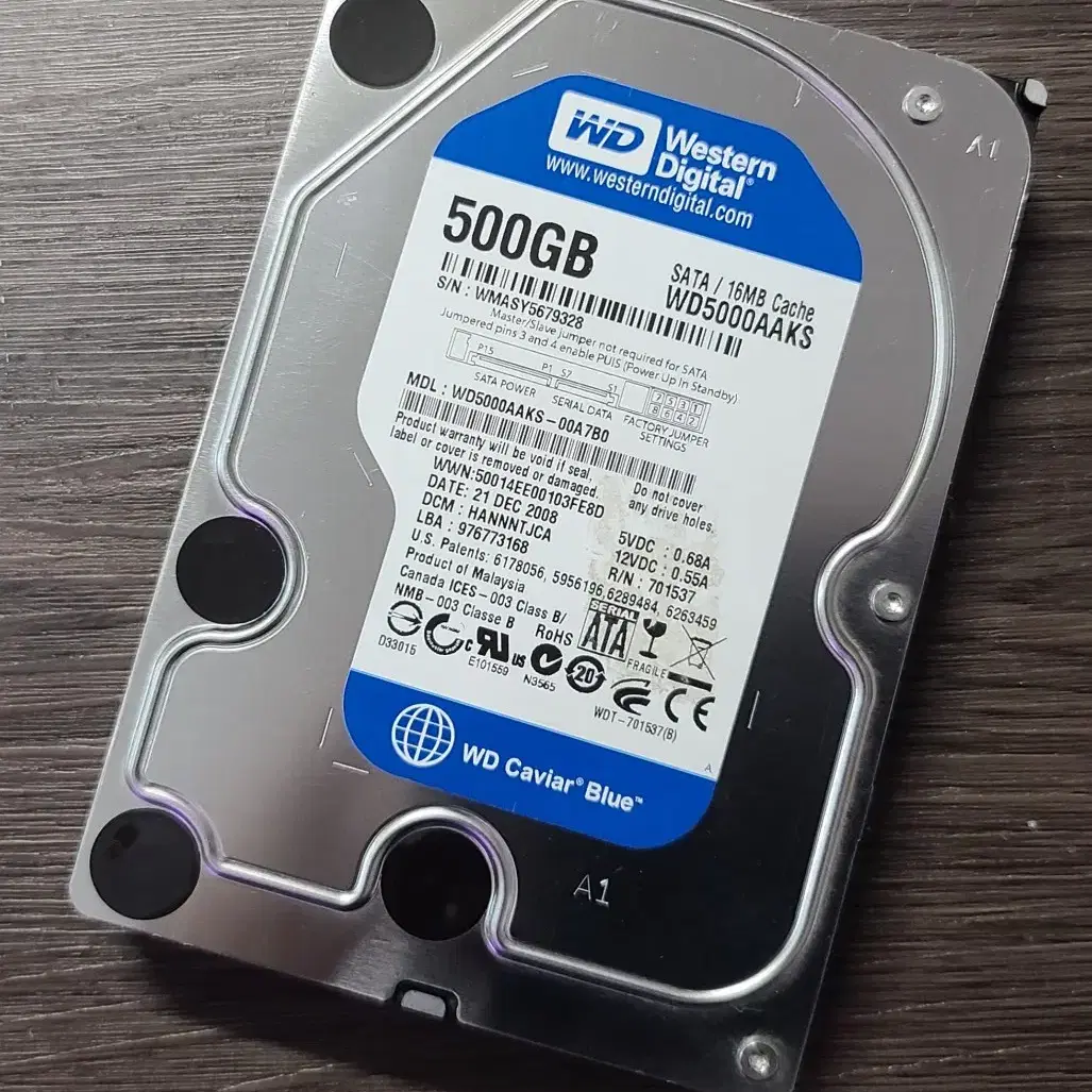 WD 500GB HDD,  500기가 하드