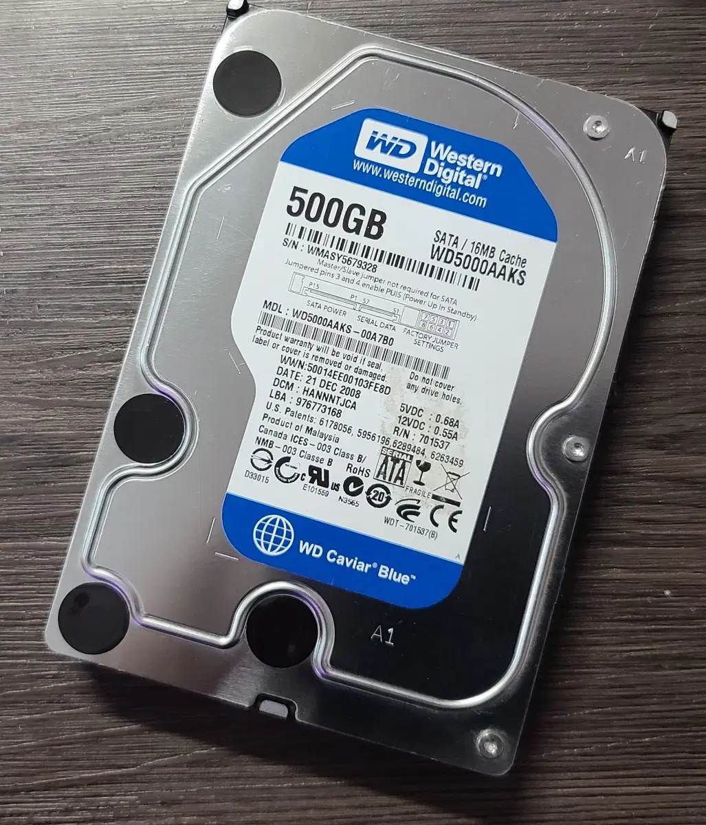 WD 500GB HDD,  500기가 하드