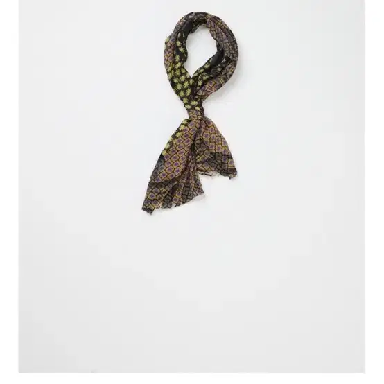 해칭룸 Multi Pattern Silk Scarf Black