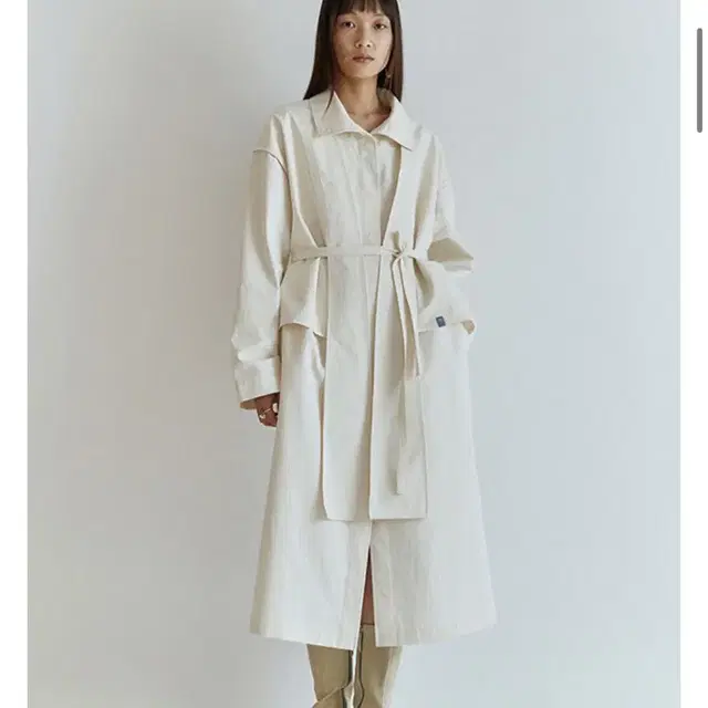 Osthe trench flap dress cream 오스더 트렌치