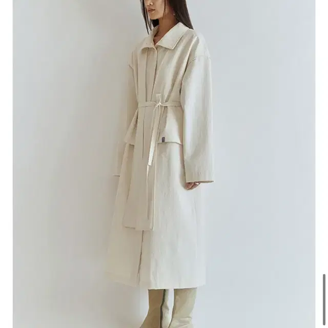 Osthe trench flap dress cream 오스더 트렌치