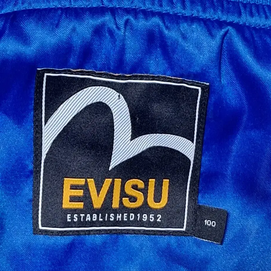 에비수(EVISU) 남성 밑단 자수 스카쟌 블루종 자켓 100" (택없는