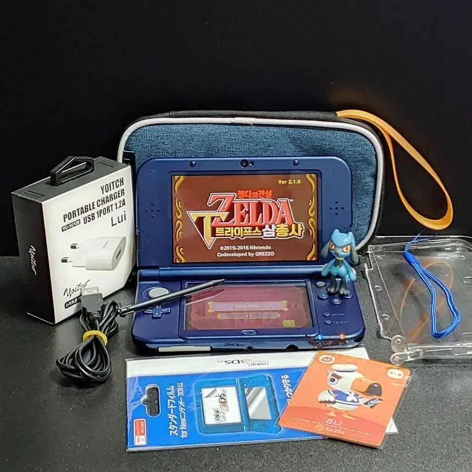 순정 New 닌텐도3DSXL 메탈블루세트 받으면 바로 사용 가능!