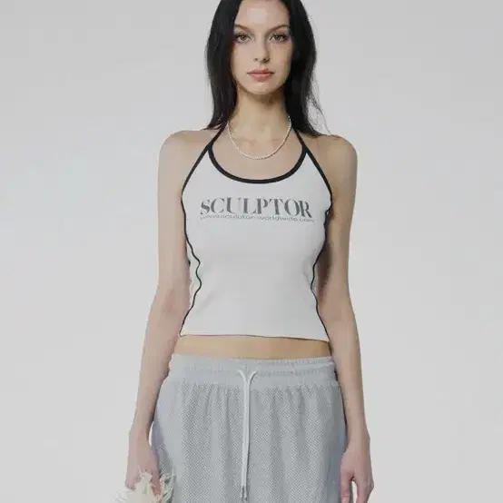 [S급] 스컬프터 홀터 탑 Classic Logo Halter Top