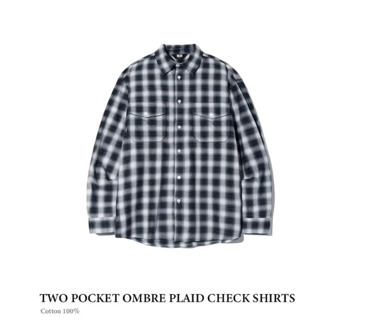 TWO POCKET OMBRE PLAID CHECK SHIRTS카리나셔츠