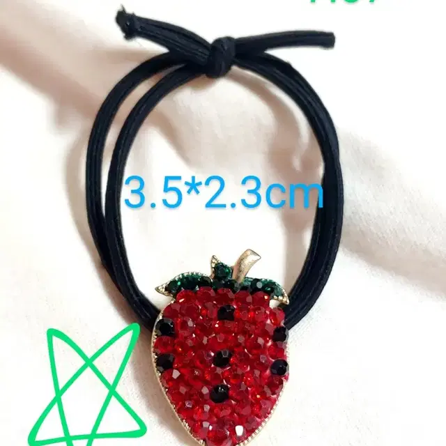 * 딸기 큐빅 포니테일 3.5*2.3cm H07