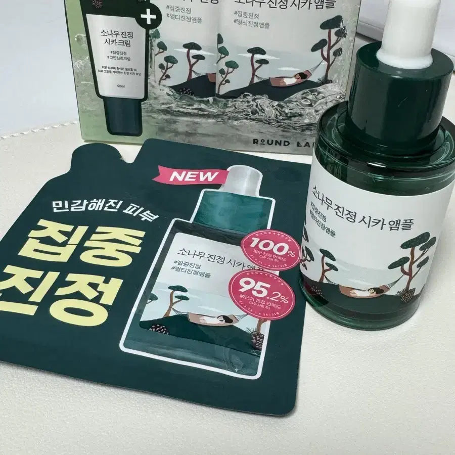 (새상품) 라운드랩 소나무 진정 시카 앰플 30ml 1개 + 리필 샘플