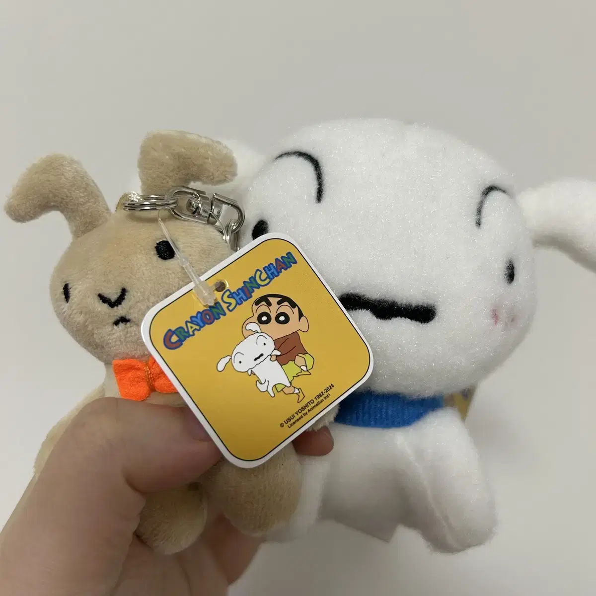 짱구는못말려 흰둥이+유리 토끼인형 키링 일괄세트