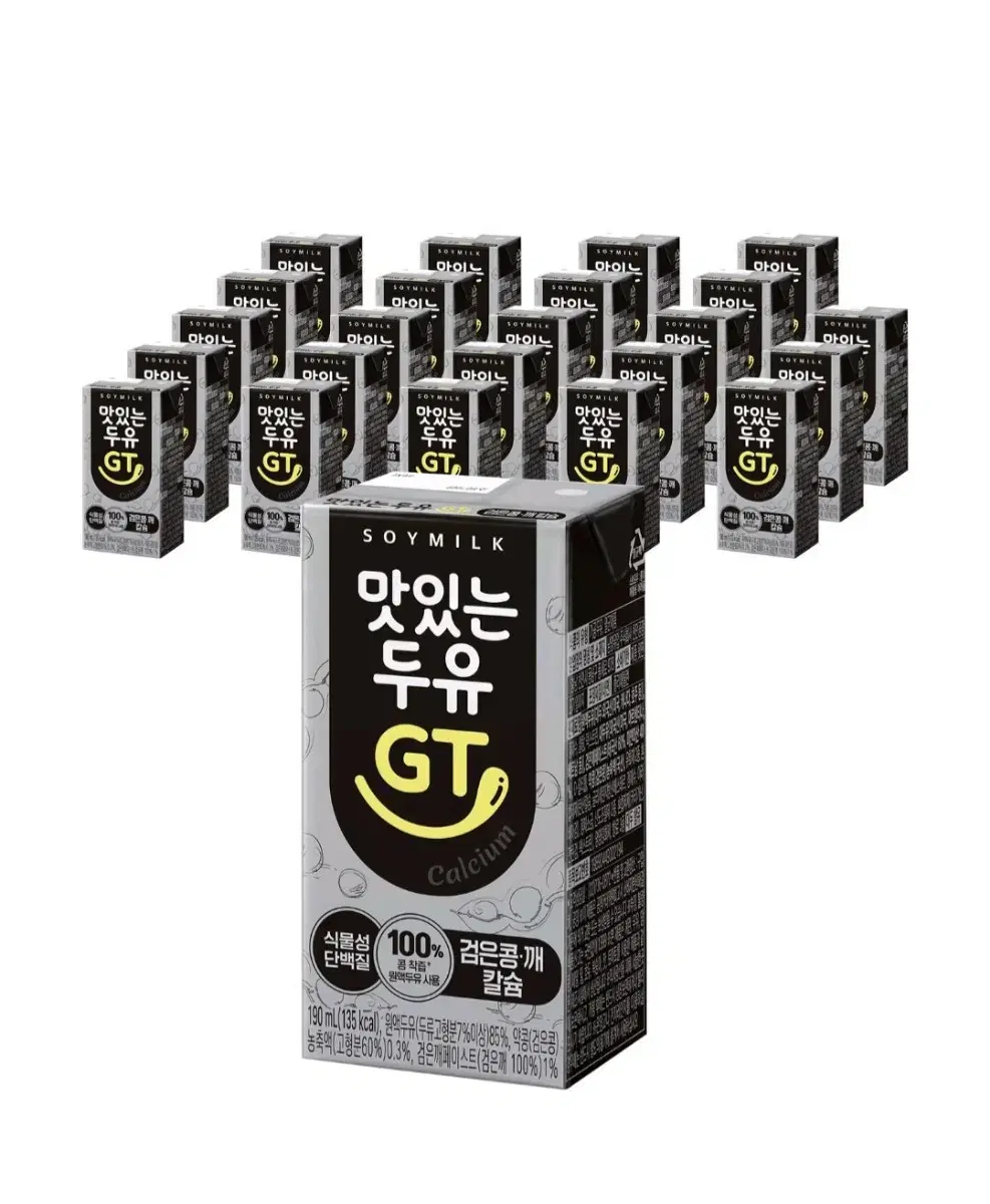 맛있는두유GT 검은콩 깨 칼슘 두유, 190ml, 24개