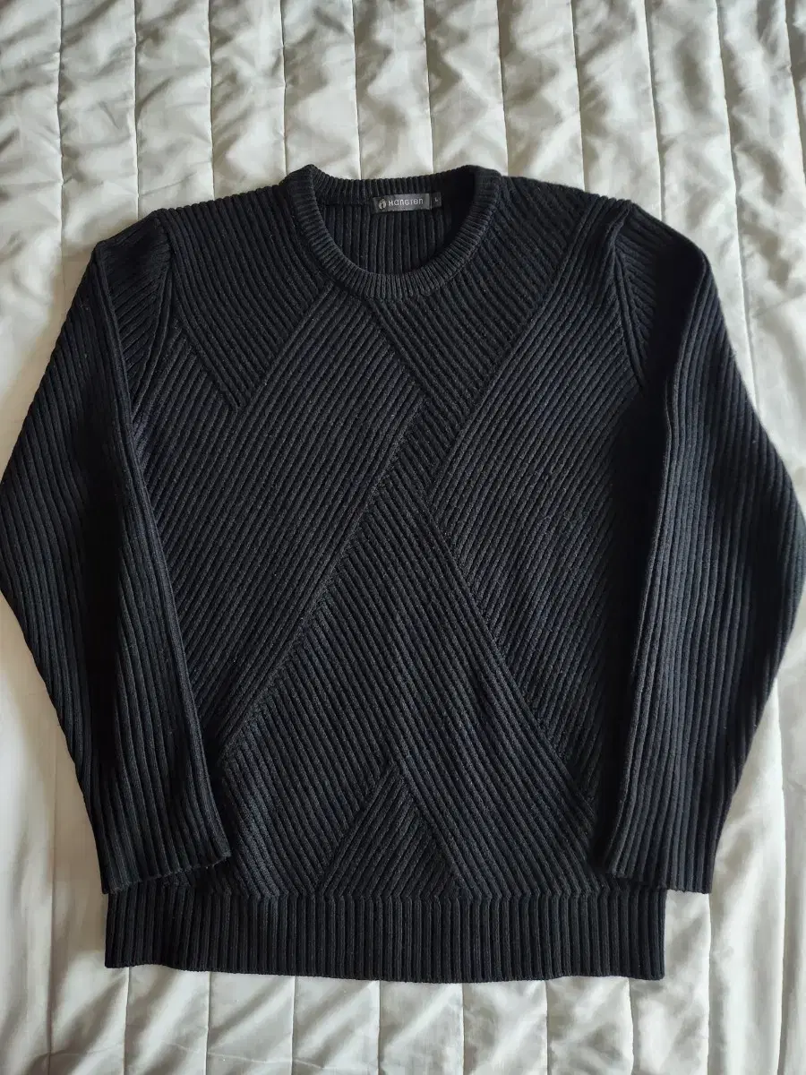 Hangten Ribbed pattern knit black L [approx. 105]