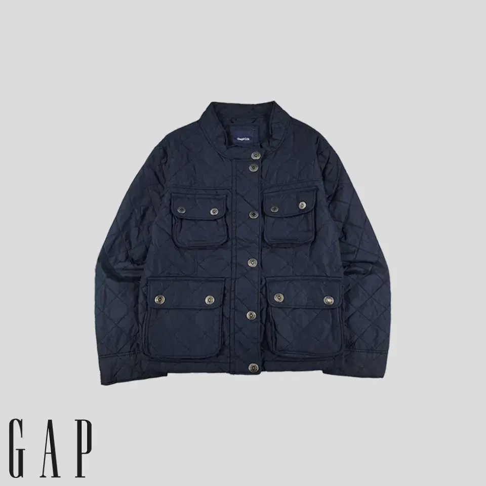 GAP 갭 키즈 네이비 포포켓 네크비조 아동 키즈 다이아몬드 퀼팅 나일론