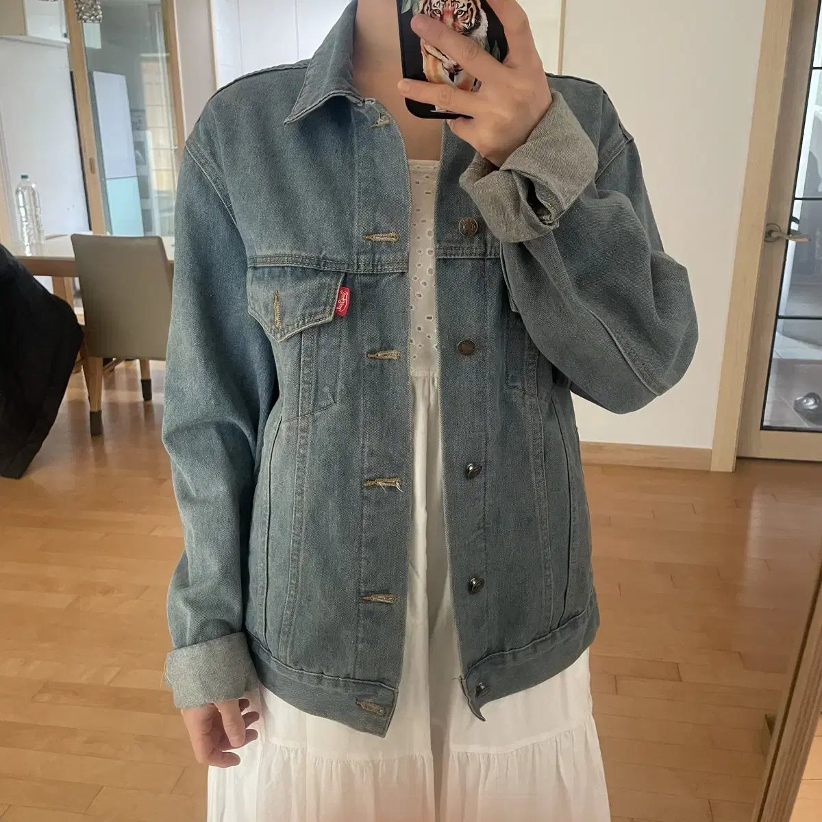 DONGSIN DENIM Boyfriend Jeans Jacket Denim Jacket Men's Red Tab Heavy Jeans Jacket