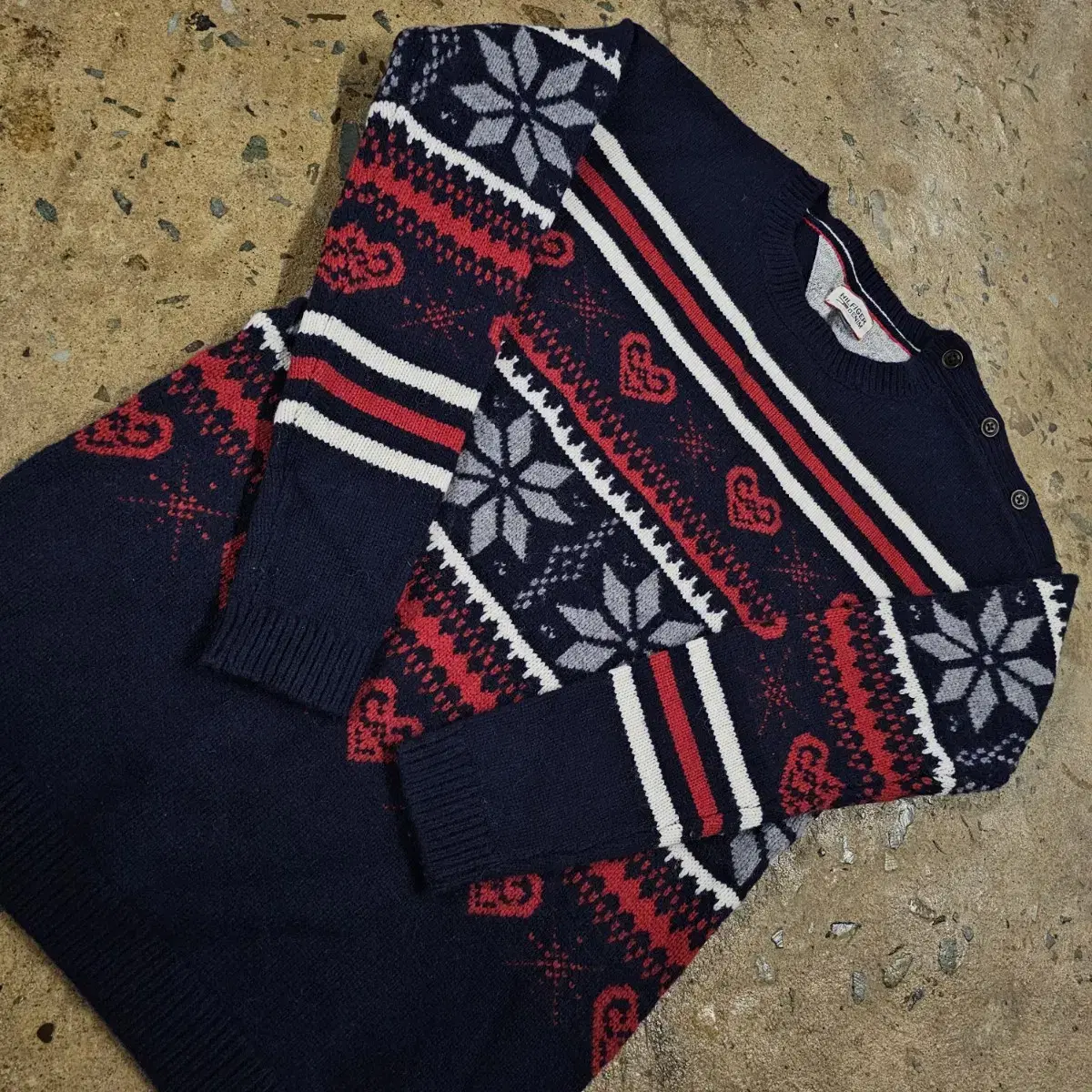 [Genuine/XS] Tommy Hilfiger Denim Nordic Snowflake Pattern Knit