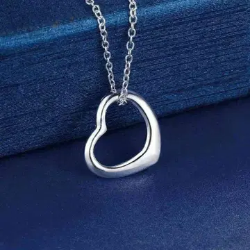 A1046c[스테디셀러 기프트]목걸이 오픈 하트 심플 플래티나 실버