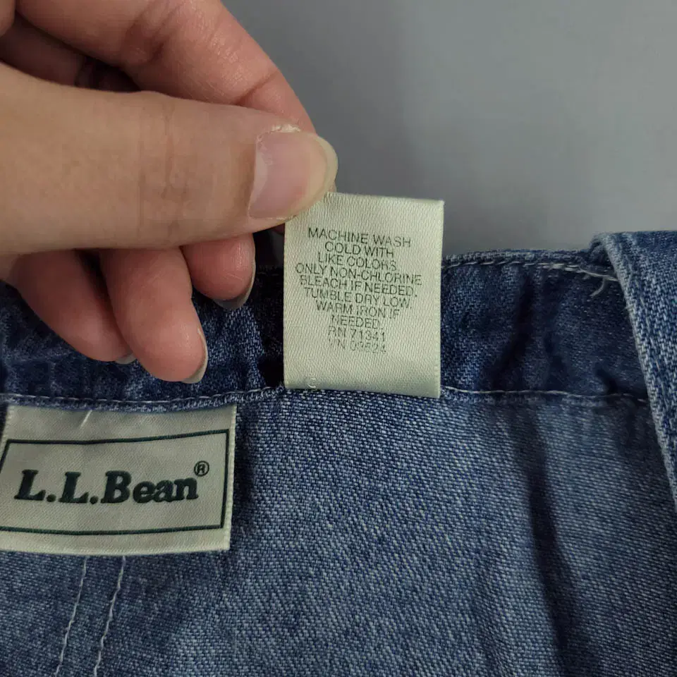 LLBEAN 엘엘빈 중청 워싱 아메카지 멜빵 치마 원피스 WOMANS M