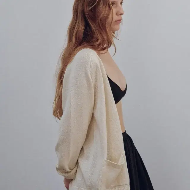 낫띵리튼 classic paper cardigan ivory