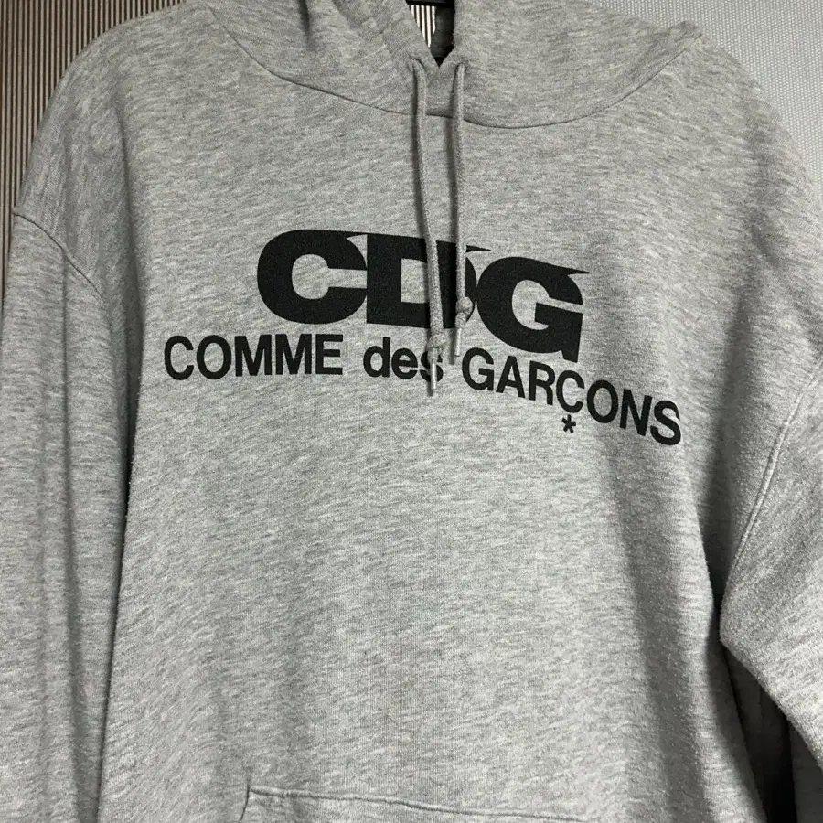 꼼데가르송 CDG 후드 그레이 XL