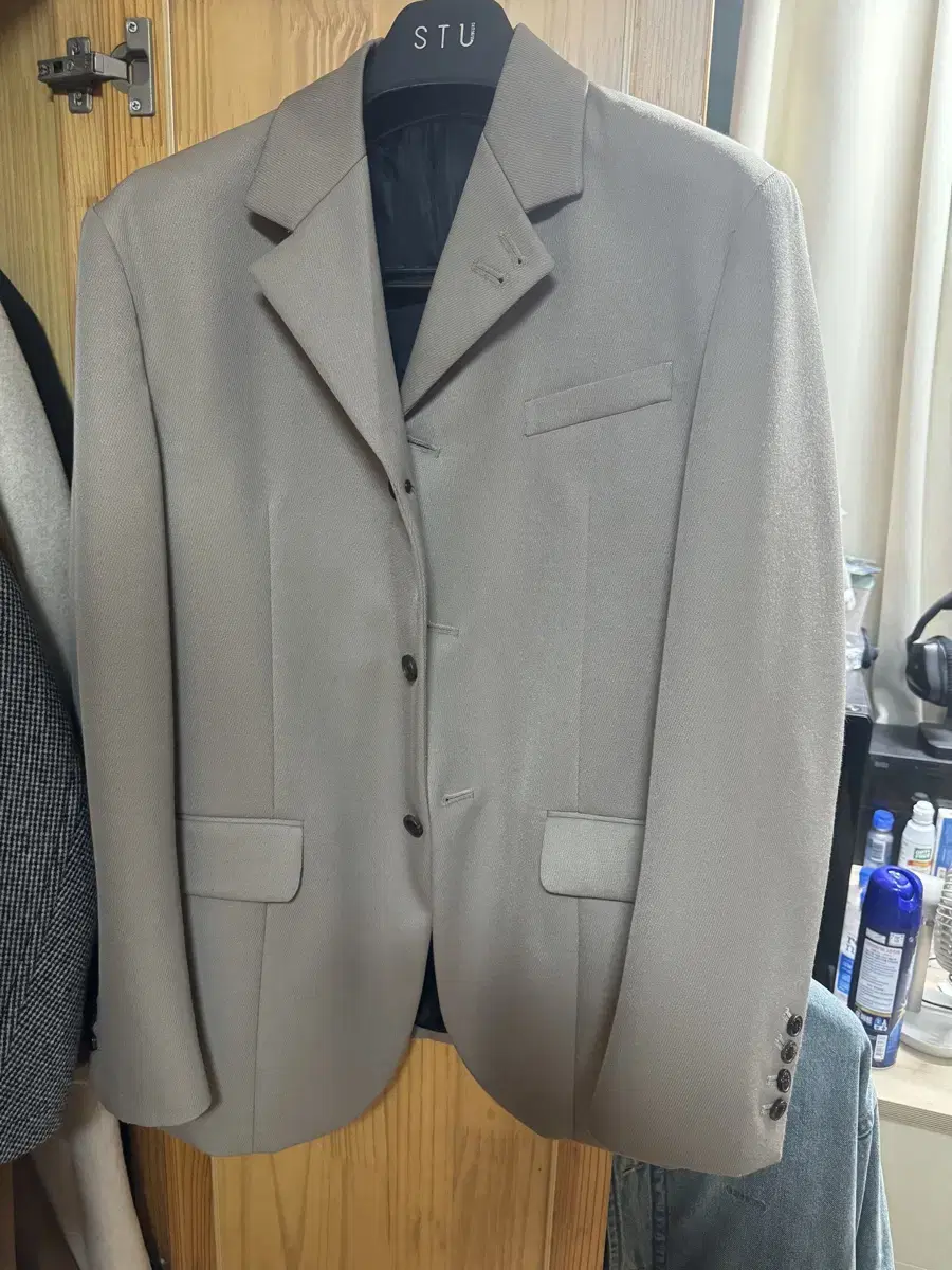 stu Overfit Blazer Beige m사이즈, 베이지 블레이저