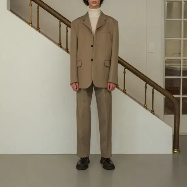 stu Overfit Blazer Beige m사이즈, 베이지 블레이저